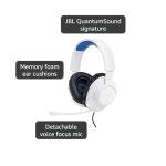 JBL Quantum 100P - Wired Over-Ear Gaming Headset with a Detachable mic, QuantumSOUND Signature, Memory Foam Comfort, Compatible with Windows Sonic Surround Sound (White)