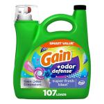 Gain Odor Defense Liquid Laundry Detergent, 107 Loads