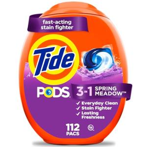 Tide PODS Spring Meadow Scent Laundry Pacs, 112 Count