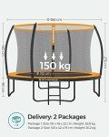 12ft Kids Trampoline with Safety Enclosure Net