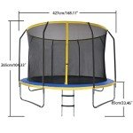 Panana Outdoor Trampoline with Safety Net and Ladder