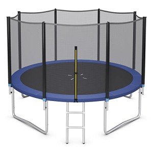 COSTWAY Round Trampoline with Safety Enclosure