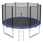 COSTWAY Round Trampoline with Safety Enclosure