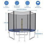 COSTWAY Round Trampoline with Safety Enclosure