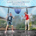 Kiivakii 14FT Outdoor Trampoline with Basketball Hoop