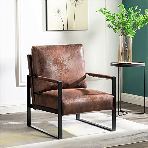 Mid Century Modern Accent Chair with Metal Frame
