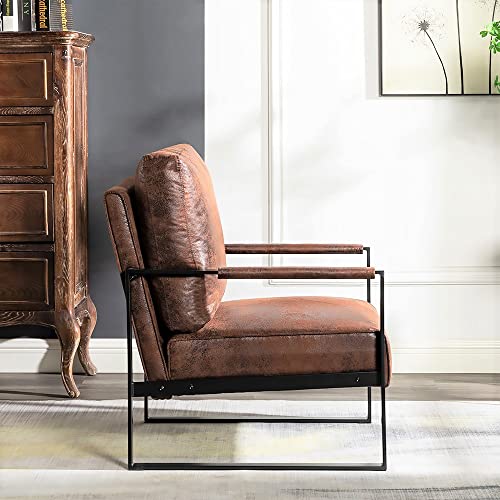 Mid Century Modern Accent Chair with Metal Frame