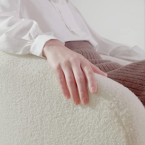 Elegant Ivory Fur Accent Barrel Chair