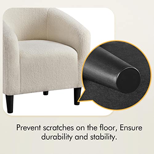 Elegant Ivory Fur Accent Barrel Chair