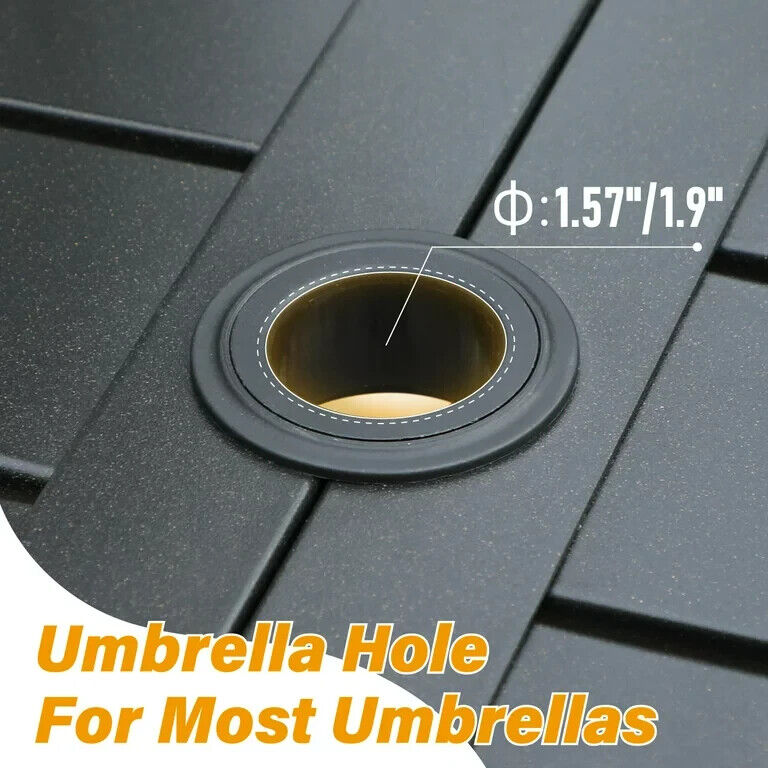 Outdoor Patio Dining Set with Stackable Chairs and Rectangle Table