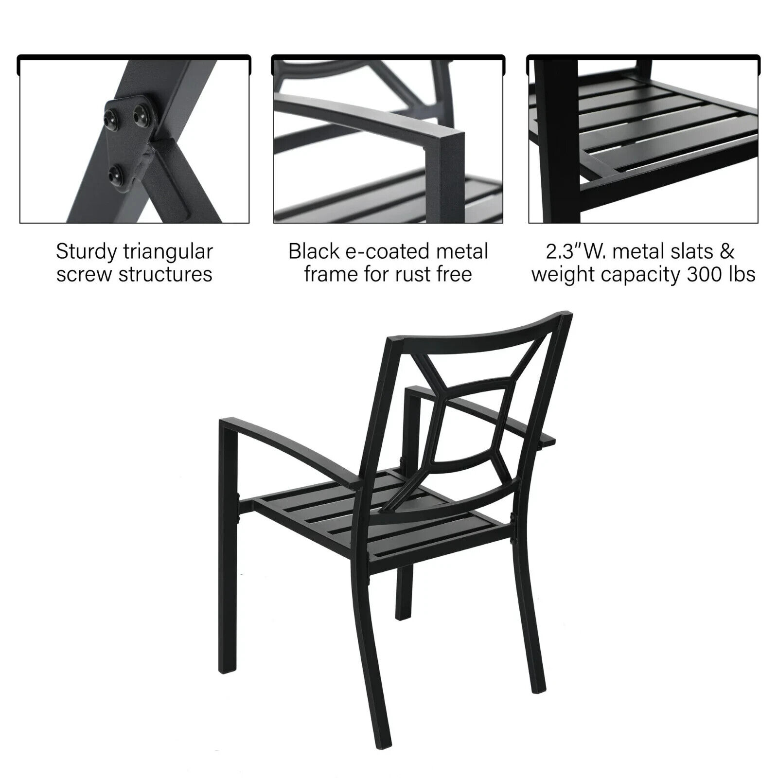 Outdoor Patio Dining Set with Stackable Chairs and Rectangle Table