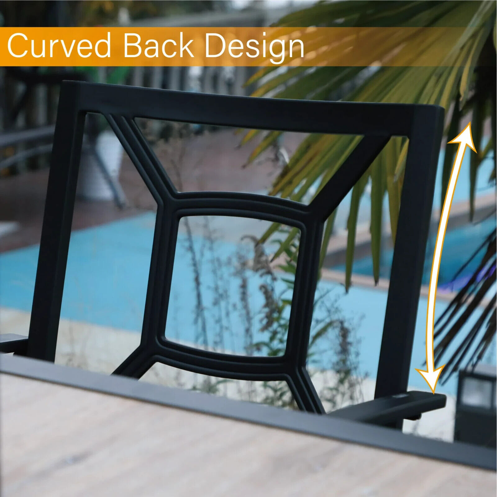 Outdoor Patio Dining Set with Stackable Chairs and Rectangle Table