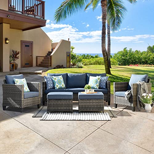 XIZZI 5-Piece All-Weather Wicker Outdoor Sofa Set