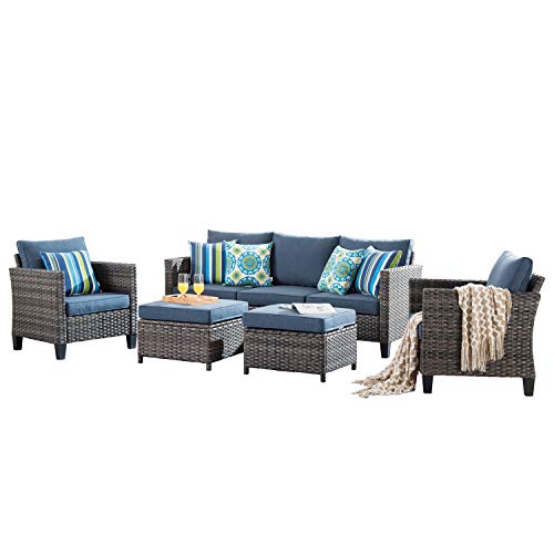 XIZZI 5-Piece All-Weather Wicker Outdoor Sofa Set