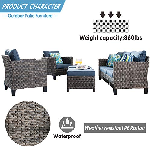 XIZZI 5-Piece All-Weather Wicker Outdoor Sofa Set