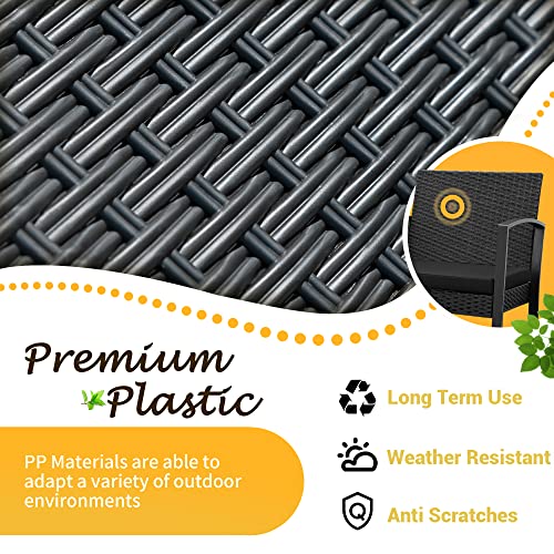 JUMMICO All-Weather Patio Chairs - Black