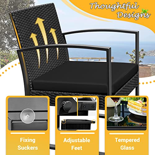 JUMMICO All-Weather Patio Chairs - Black