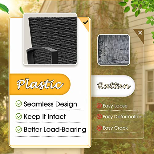 JUMMICO All-Weather Patio Chairs - Black