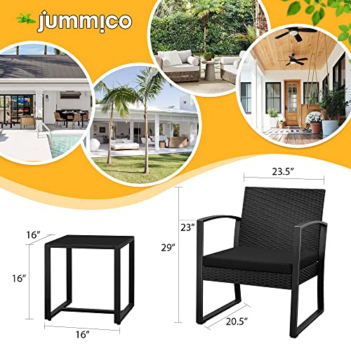 JUMMICO All-Weather Patio Chairs - Black
