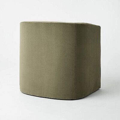 Vernon Olive Velvet Barrel Accent Chair - Threshold