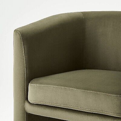 Vernon Olive Velvet Barrel Accent Chair - Threshold