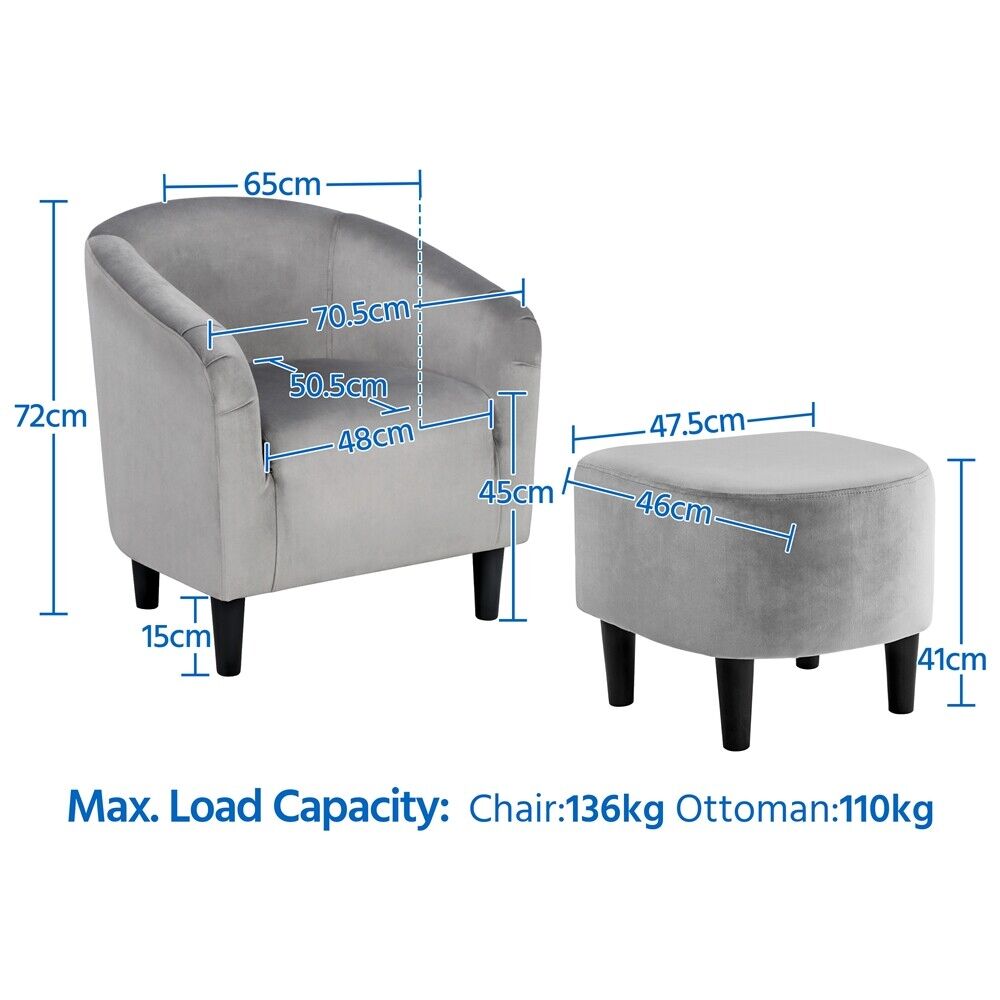 Contemporary Club Chair and Ottoman Set for Home