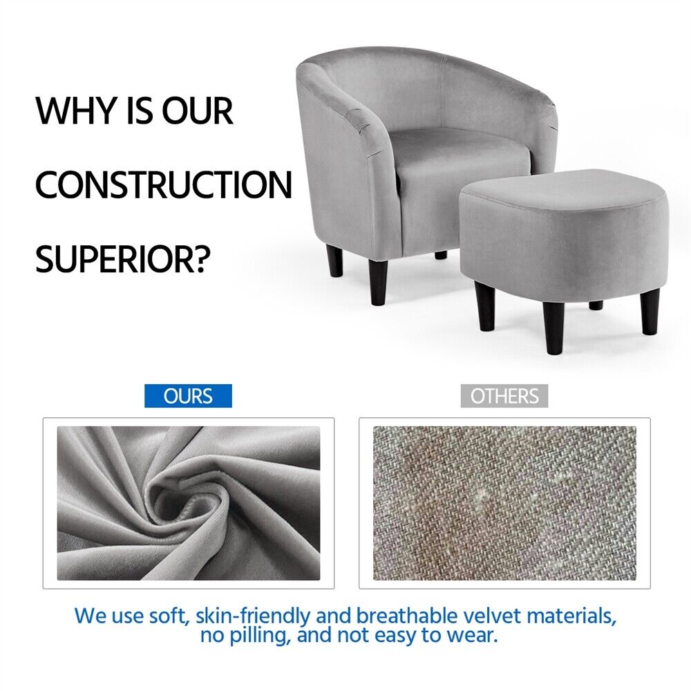 Contemporary Club Chair and Ottoman Set for Home