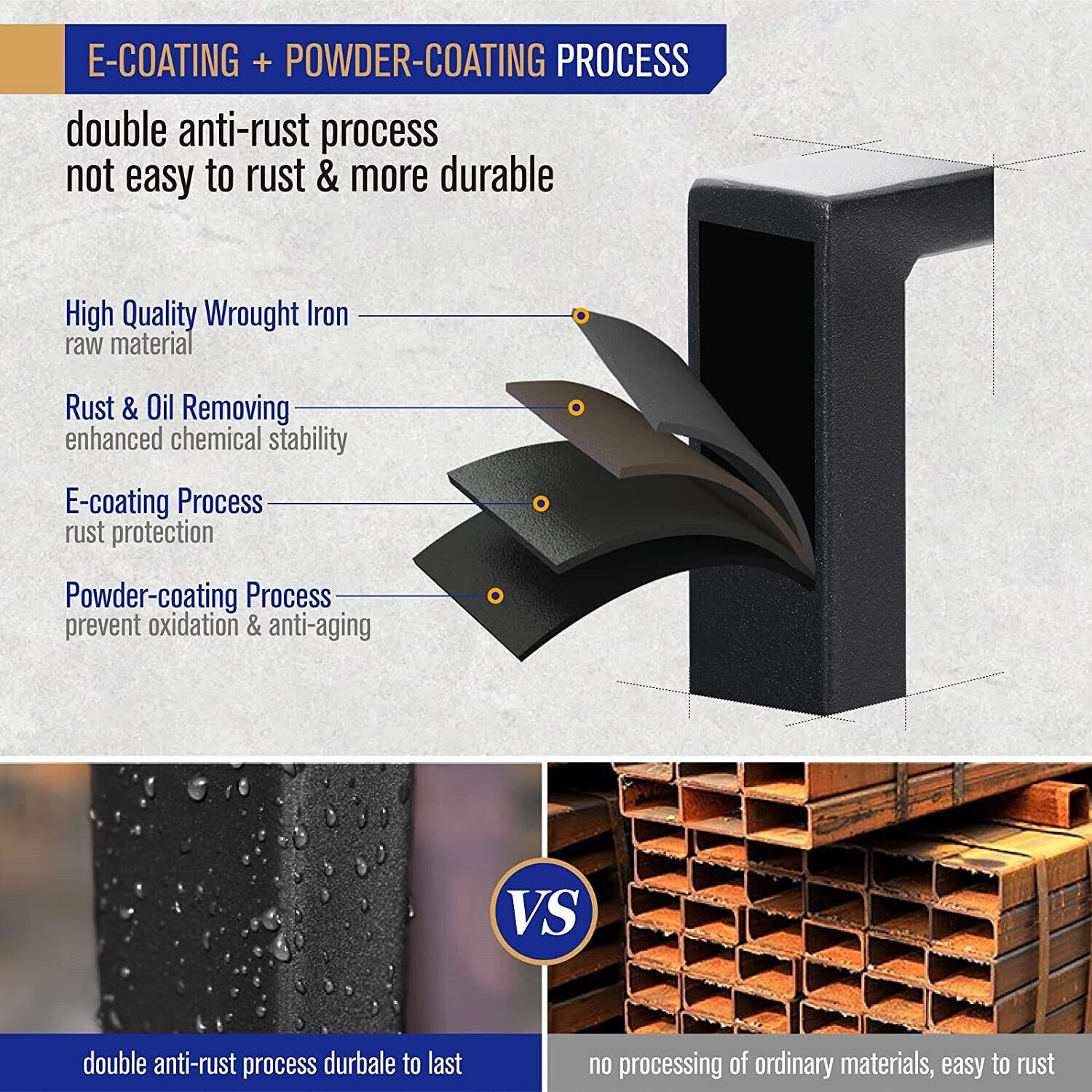 PHI VILLA Patio Dining Table with Umbrella Hole