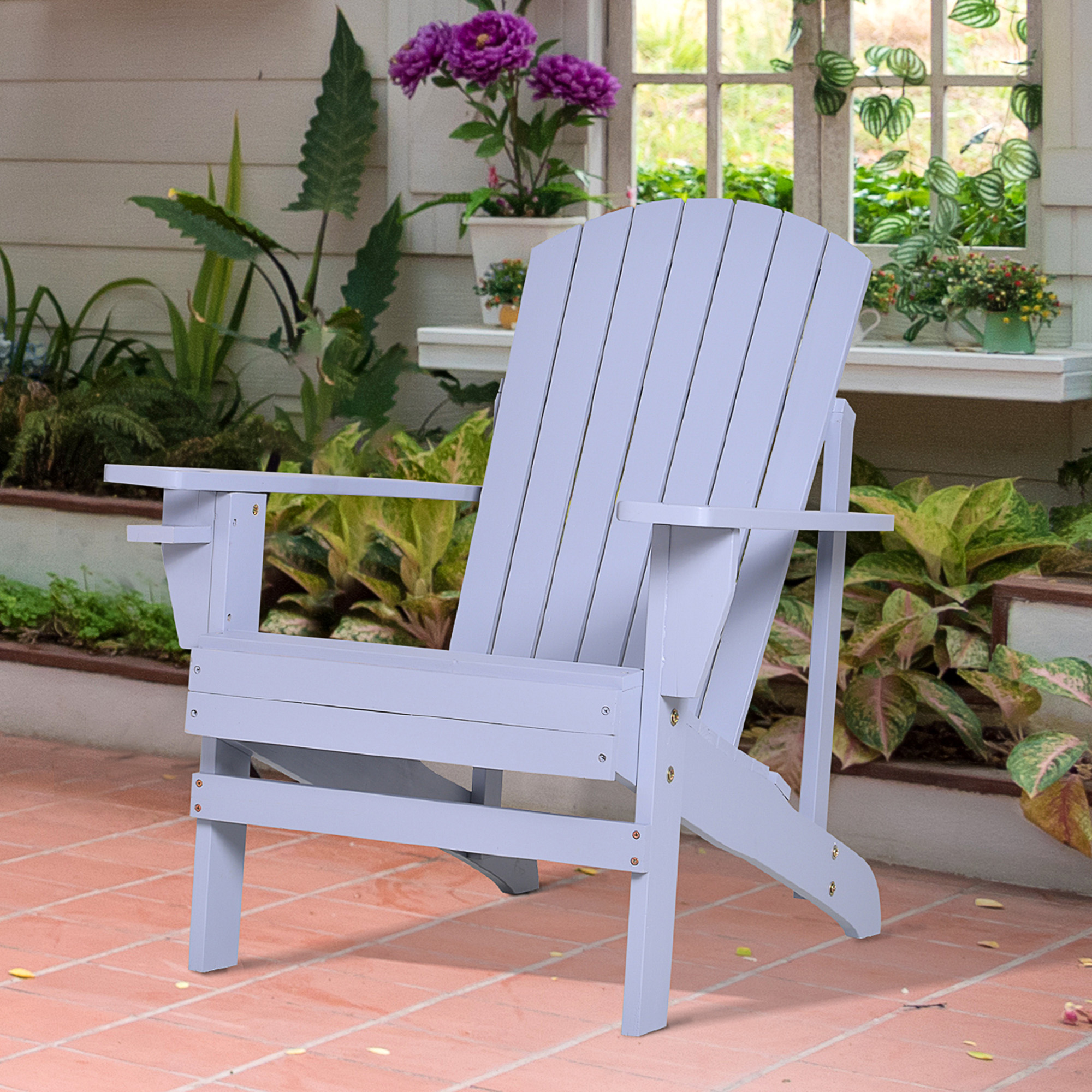 Wooden Outdoor Adirondack Chair with Patio Seating
