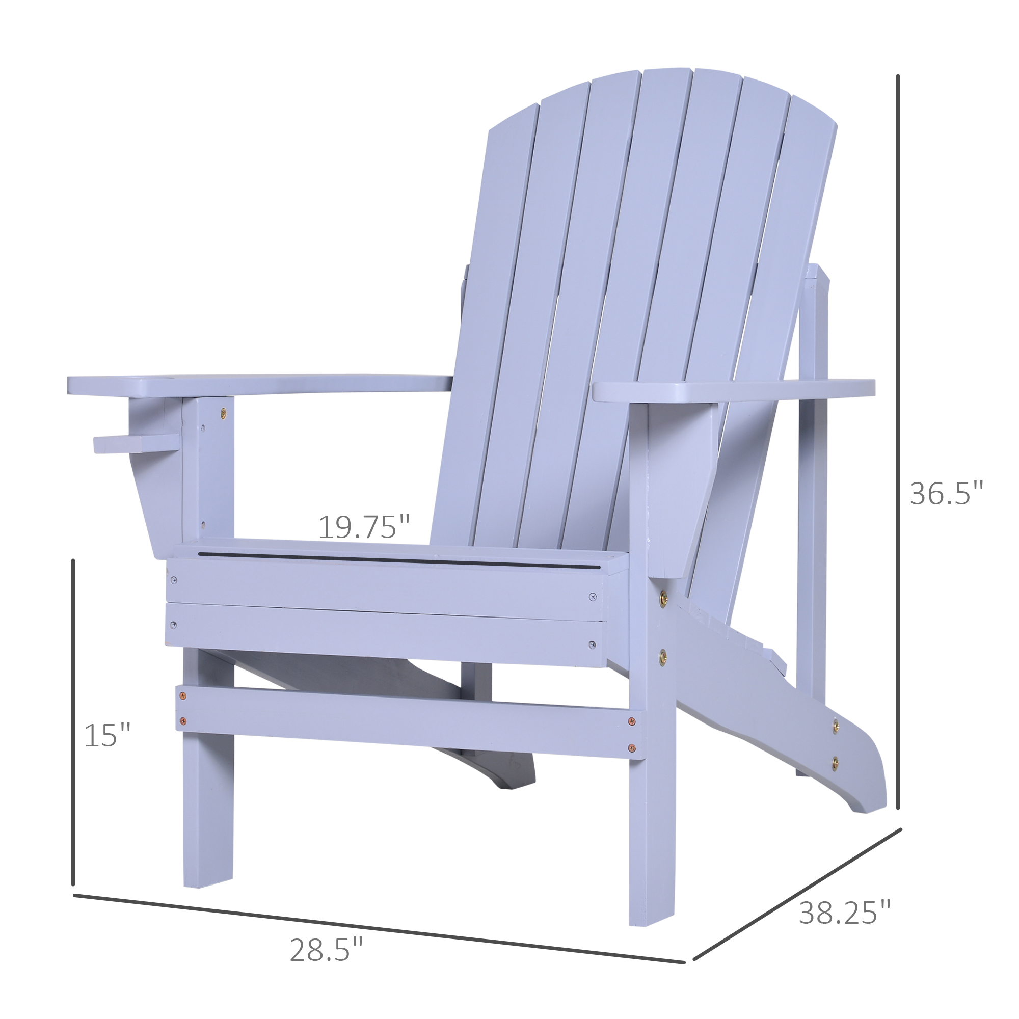 Wooden Outdoor Adirondack Chair with Patio Seating