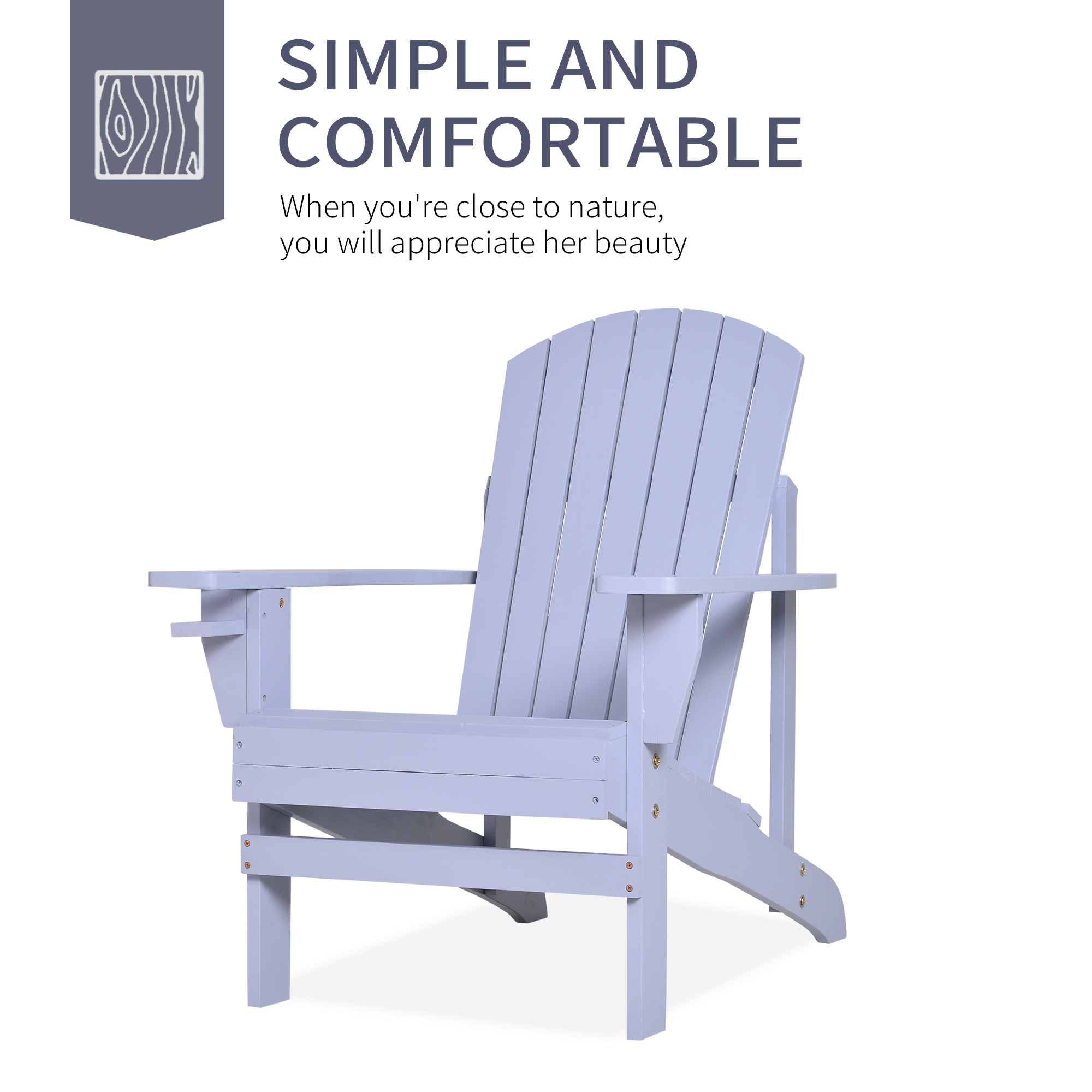 Wooden Outdoor Adirondack Chair with Patio Seating
