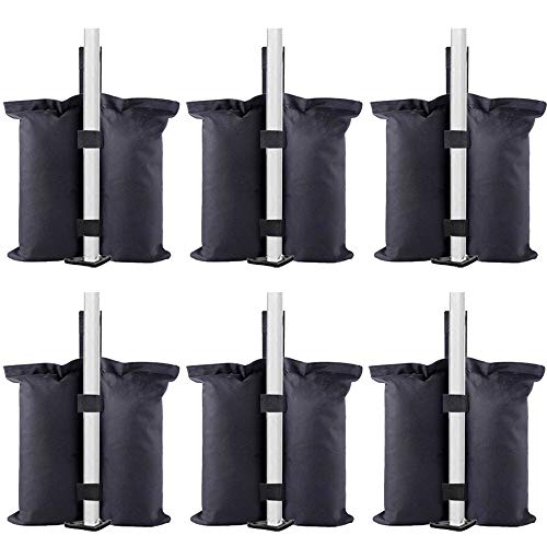 BEISUOSI Balance Weight Sandbags, for Patio Umbrella; Pop Up Tent; Canopy; and Other Outdoor Furniture (Bags only, Sand exclude) (6pcs, Black)