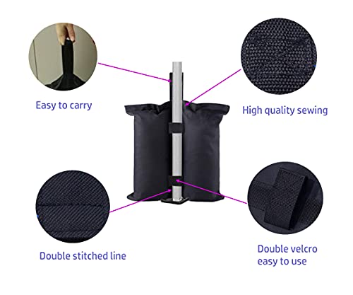 BEISUOSI Balance Weight Sandbags, for Patio Umbrella; Pop Up Tent; Canopy; and Other Outdoor Furniture (Bags only, Sand exclude) (6pcs, Black)