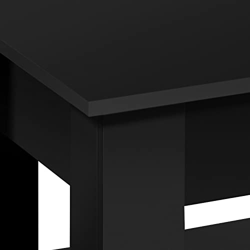 Yaheetech Black Lift Top Coffee Table with Hidden Compartment