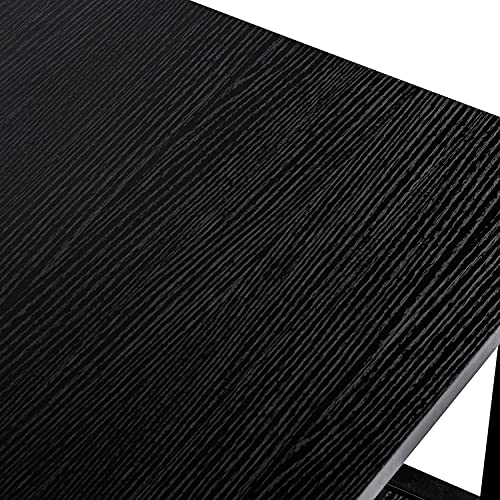 Black Wood Mission Coffee Table with Shelf