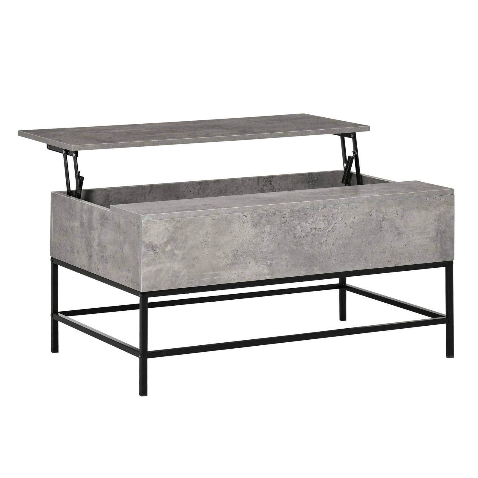 Modern Grey Lift Top Coffee Table with Storage