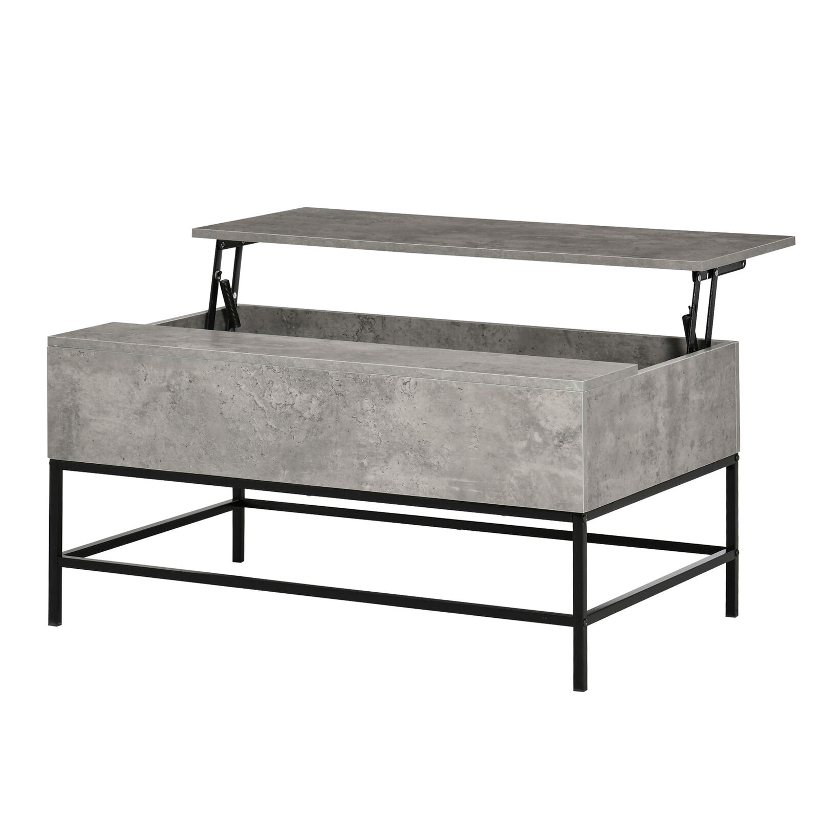 Modern Grey Lift Top Coffee Table with Storage