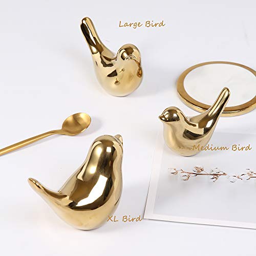 Gold bird statues for modern home decor