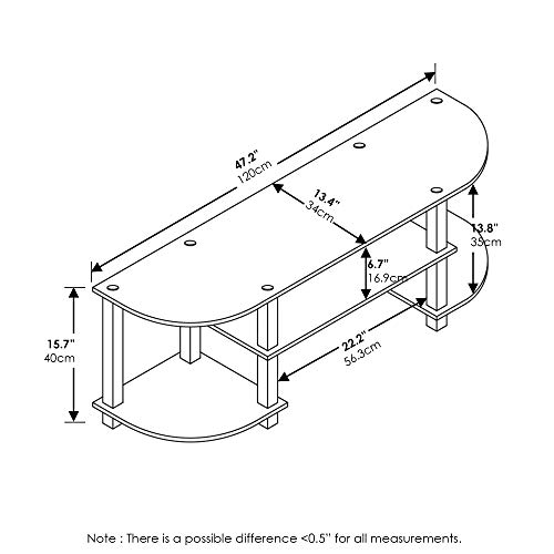 Furinno Turn-S-Tube Wide TV Entertainment Center, Black/Grey