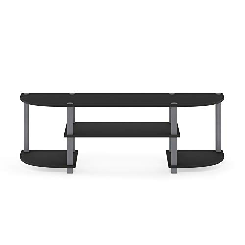 Furinno Turn-S-Tube Wide TV Entertainment Center, Black/Grey
