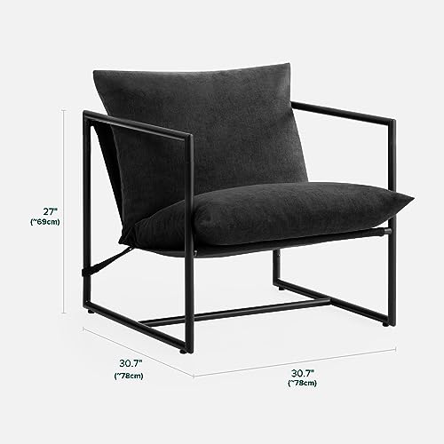 ZINUS Aidan Sling Accent Chair in Black