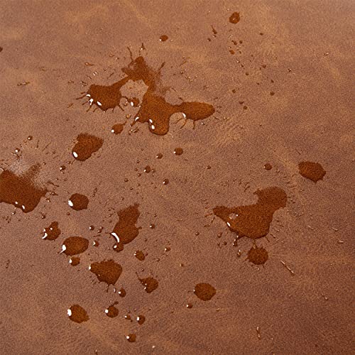 Mid-Century Leather Accent Chair with Solid Wood Legs