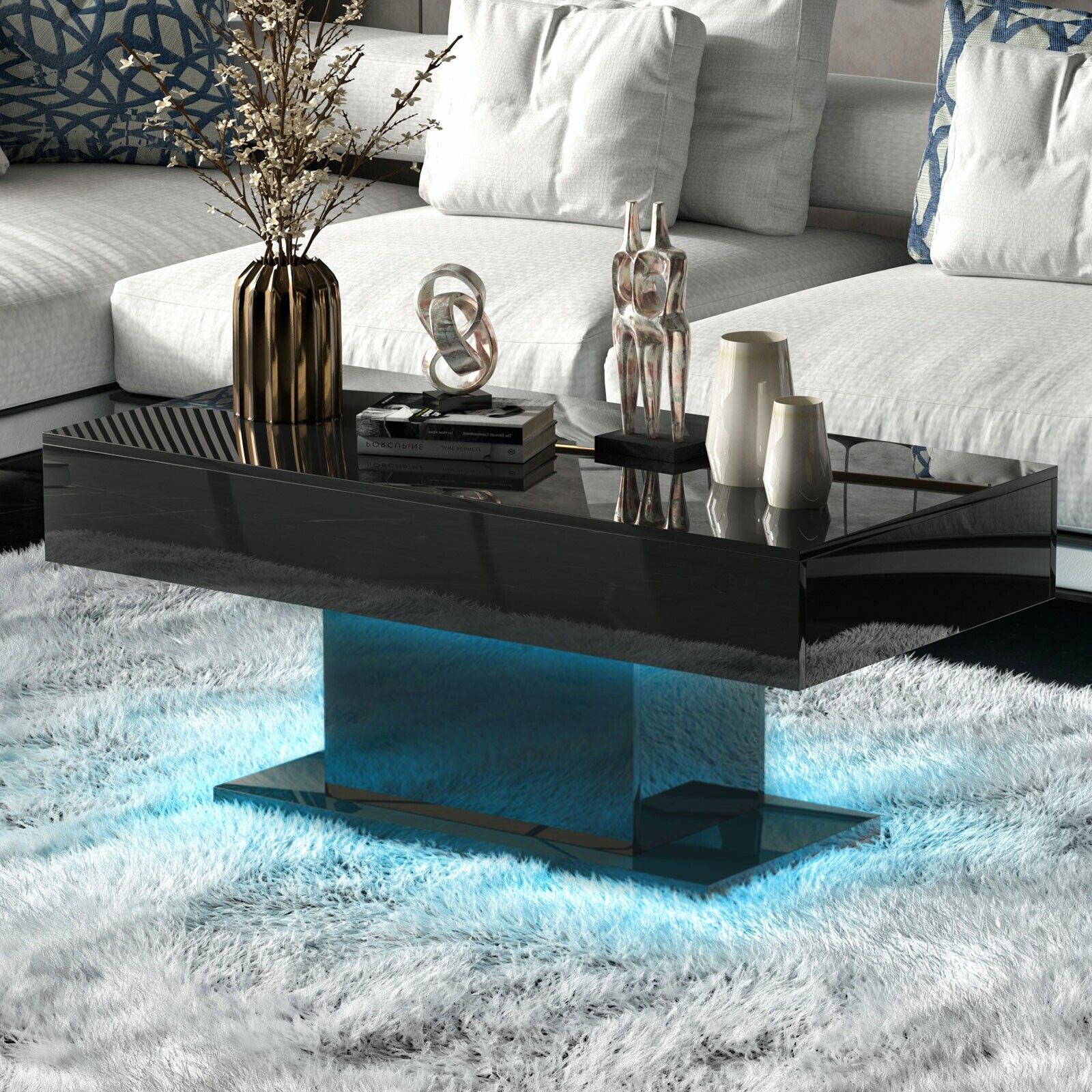LED Coffee Table - Modern High Gloss Center