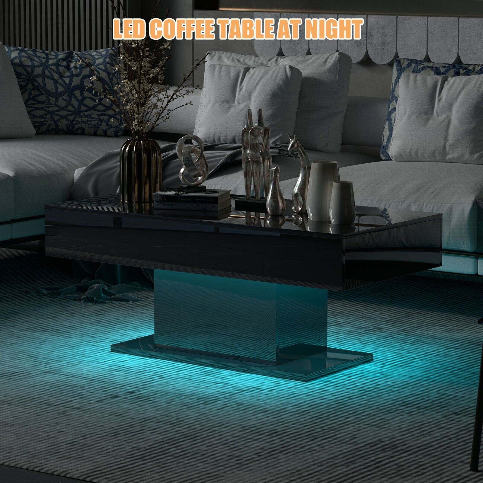 LED Coffee Table - Modern High Gloss Center