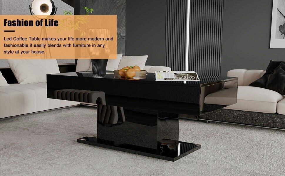 LED Coffee Table - Modern High Gloss Center