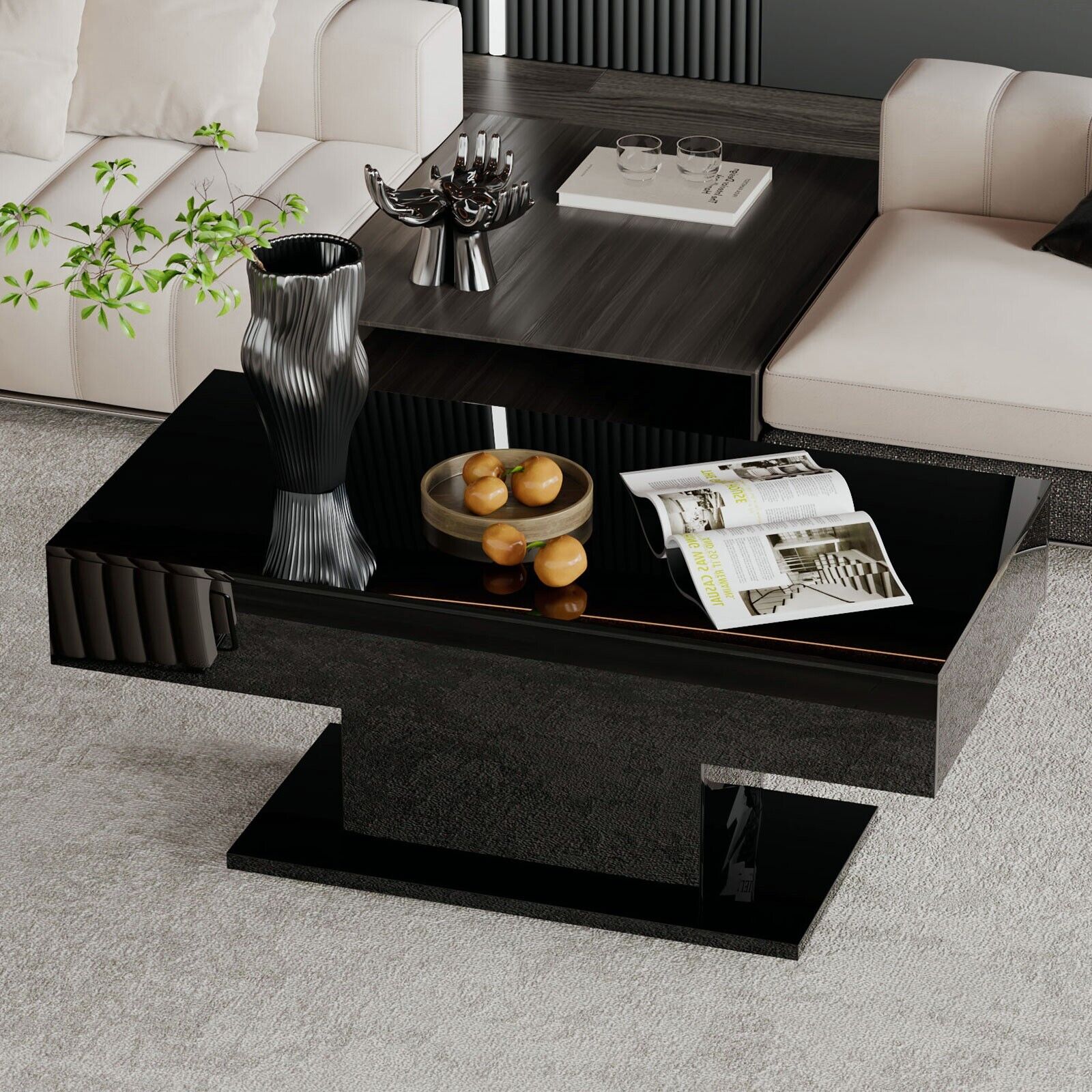 LED Coffee Table - Modern High Gloss Center