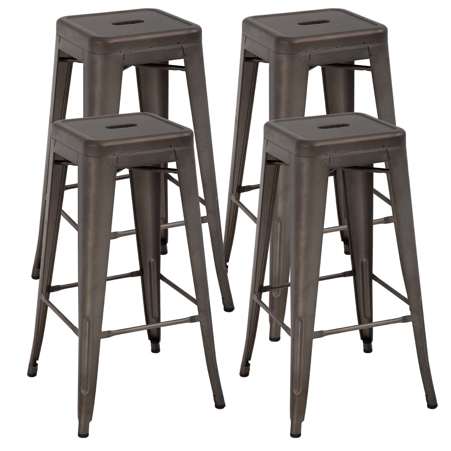 Counter Height Bar Stools Set 4 Stackable Barstools