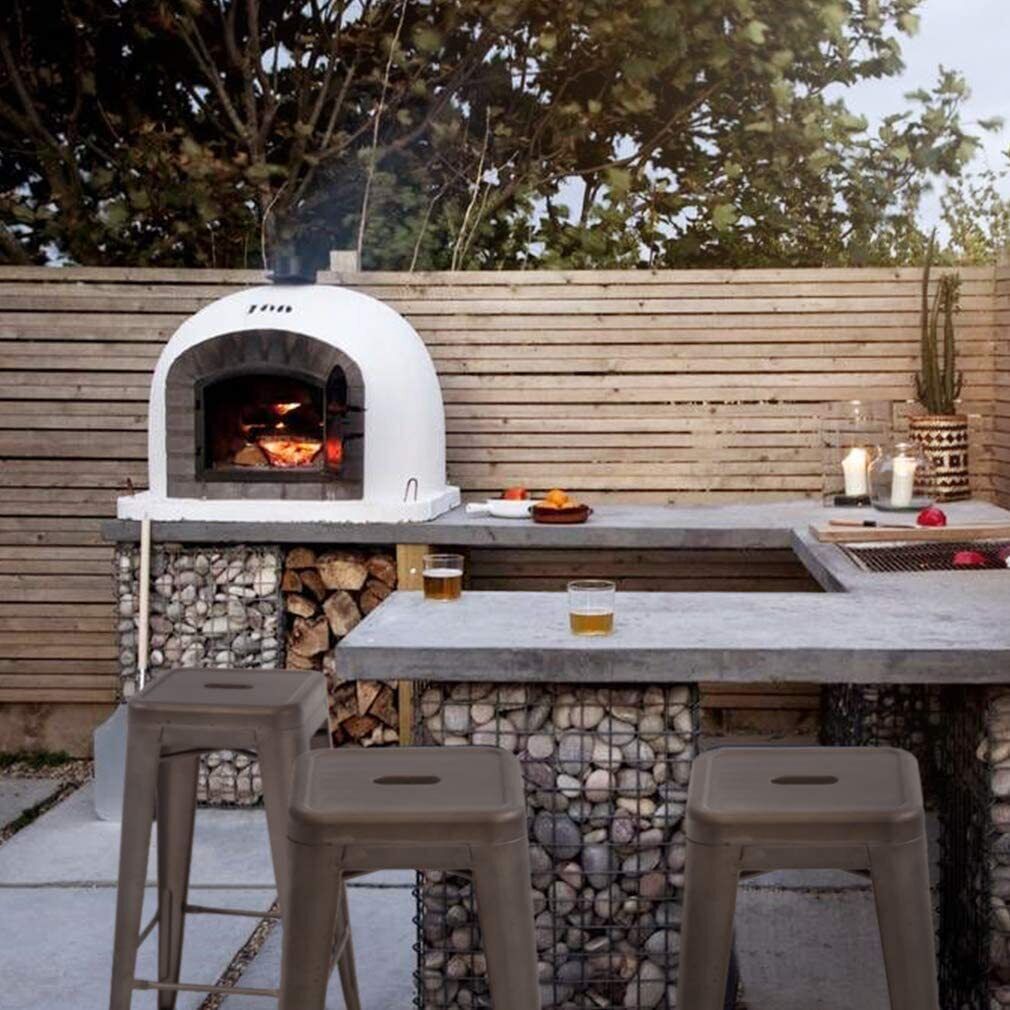 Counter Height Bar Stools Set 4 Stackable Barstools