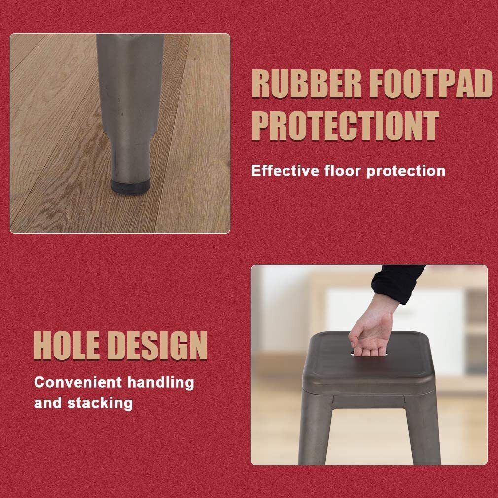 Counter Height Bar Stools Set 4 Stackable Barstools