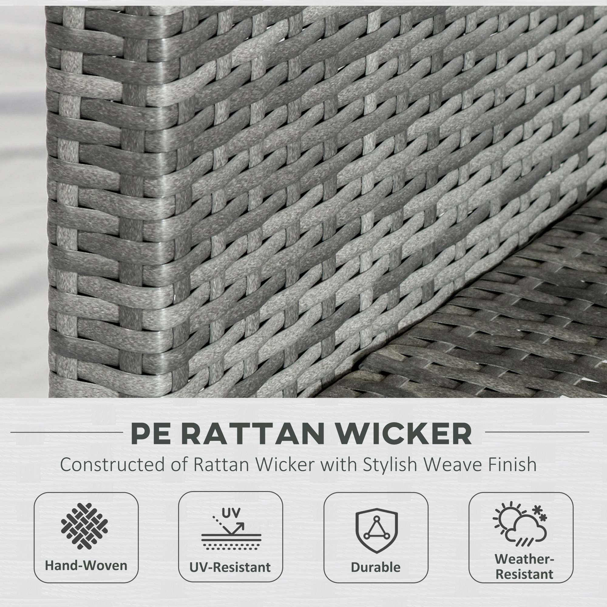 4-pc Outside Deck & Balcony Wicker Furniture Set w/ Seating & Coffee Table